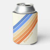 Vintage Ocean Sun Stripes mit Namen Dosenkühler (Kanne Rückseite)