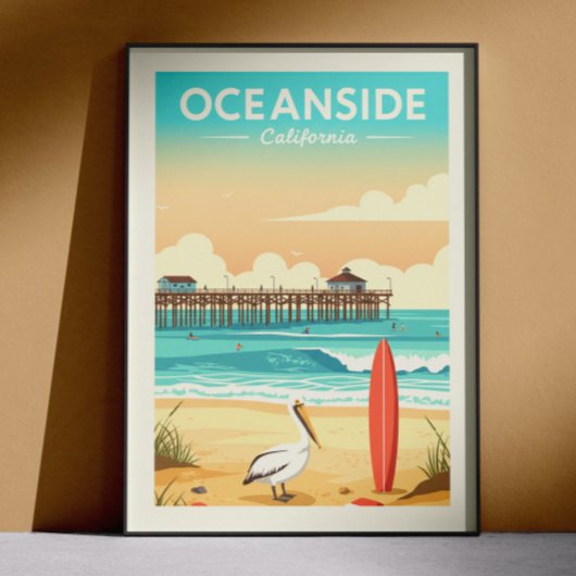 Vintage Oceanside Kalifornien Poster