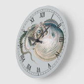 Vintage Octopus Argonaut, Meerestiere Große Wanduhr (Winkel)
