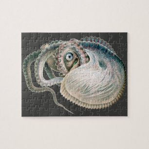 Vintage Octopus Argonaut, Meerestiere Puzzle