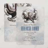 Vintage Octopus Beach Wedding Probe Card Einladung (Vorne/Hinten)