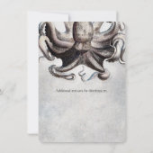 Vintage Octopus Beach Wedding Probe Card Einladung (Rückseite)
