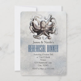 Vintage Octopus Beach Wedding Probe Card Einladung