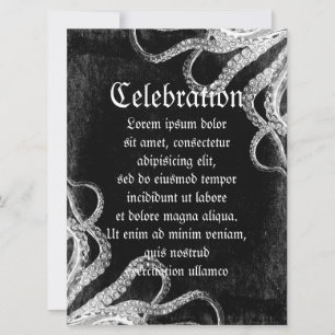 Vintage Octopus Dark Einladung