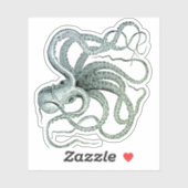 Vintage Octopus-Illustration Aufkleber (Blatt)