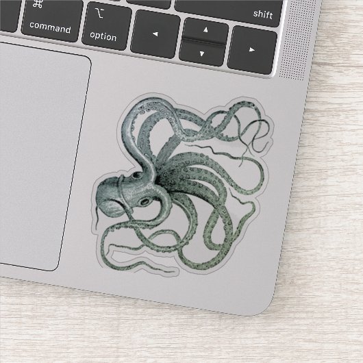 Vintage Octopus-Illustration Aufkleber (Detail)