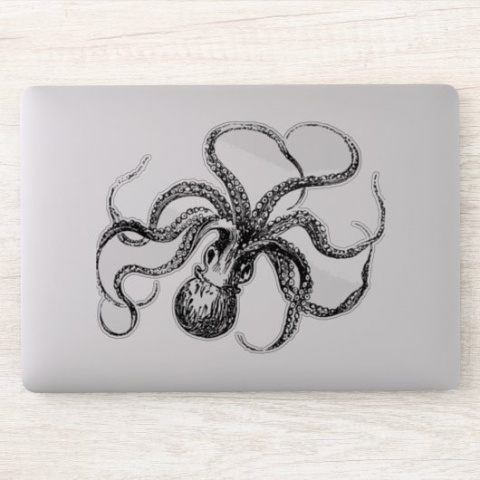 Vintage Octopus-Illustration Aufkleber (Computer)