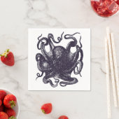 Vintage Octopus-Illustration Serviette (Beispiel)