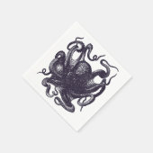 Vintage Octopus-Illustration Serviette (Ecke)