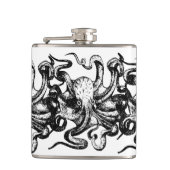Vintage Octopus Nautical Themes Flachmann (Vorderseite)