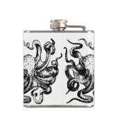 Vintage Octopus Nautical Themes Flachmann (Rückseite)