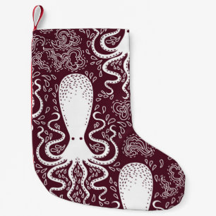 vintage Octopus pattern. Kleiner Weihnachtsstrumpf