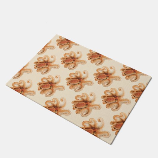 Vintage Octopus Salutii, Meerwassertiere Fußmatte (Schrägansicht)