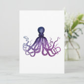 Vintage Octopus Sealife  Einladung (Stehend Vorderseite)