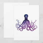 Vintage Octopus Sealife  Einladung (Vorne/Hinten)