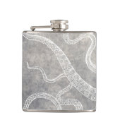 Vintage Octopus-Silberschnecke Flachmann (Vorderseite)