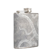 Vintage Octopus-Silberschnecke Flachmann (Rechts)