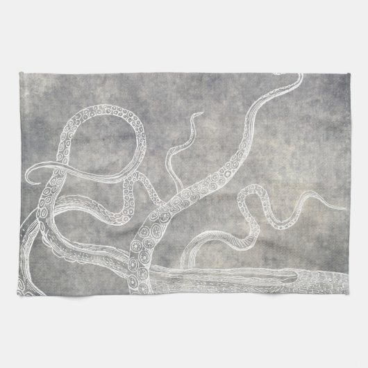 Vintage Octopus-Silberschnecke Geschirrtuch (Horizontal)
