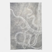 Vintage Octopus-Silberschnecke Geschirrtuch (Vertikal)