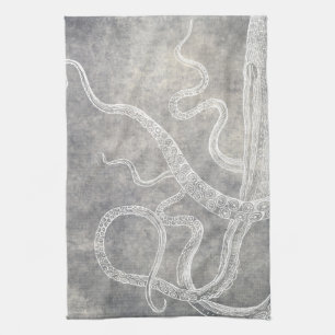Vintage Octopus-Silberschnecke Geschirrtuch
