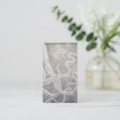 Vintage Octopus-Silberschnecke Visitenkarte (Stehend Vorderseite)