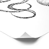 Vintage Octopus-Vorlage Fotodruck (Ecke)