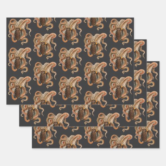 Vintage Octopus Vulgaris, Meerestiere Geschenkpapier Set (Set)