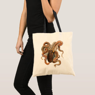 Vintage Octopus Vulgaris, Meerestiere Tragetasche