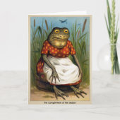 Vintage Odd Frog Lady Weihnachtskarte Feiertagskarte (Vorderseite)