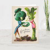 Vintage Odd Veggies Weihnachtskarte Feiertagskarte (Vorderseite)