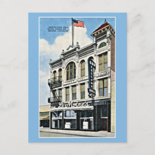 Vintage Oddfellows Hall, Denver, Co Postkarte