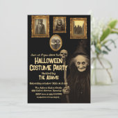 Vintage Oddities Spooky Halloween-Party Einladung (Stehend Vorderseite)