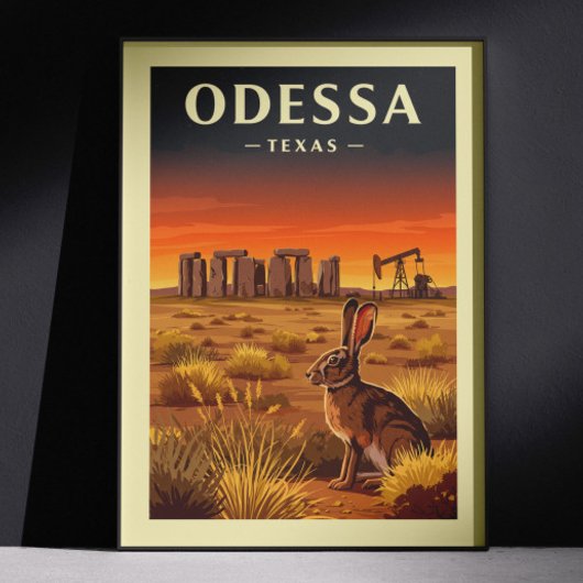 Vintage Odessa Texas Poster