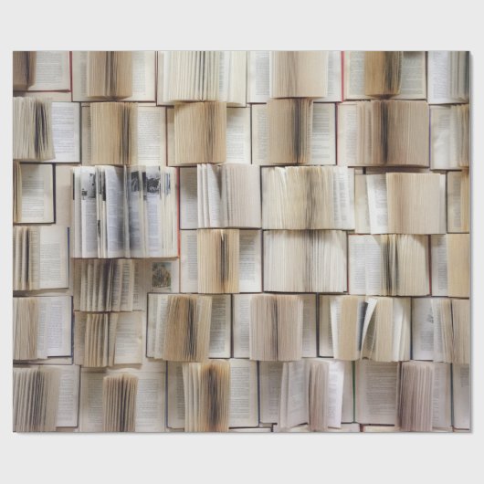 Vintage offene Buchseiten Geschenkpapier (Flach)