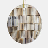 Vintage offene Buchseiten Keramik Ornament (Links)