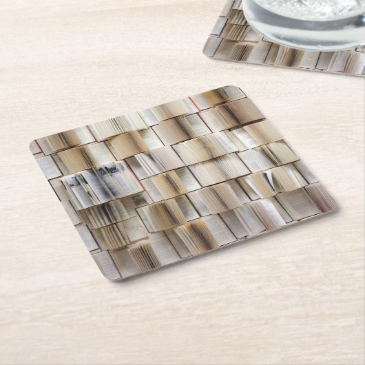 Vintage offene Buchseiten Rechteckiger Pappuntersetzer (angewinkelt)