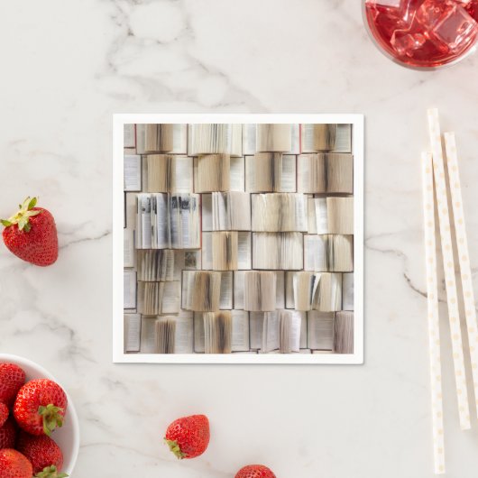 Vintage offene Buchseiten Serviette (Beispiel)