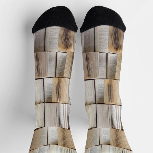 Vintage offene Buchseiten Socken (Oben)