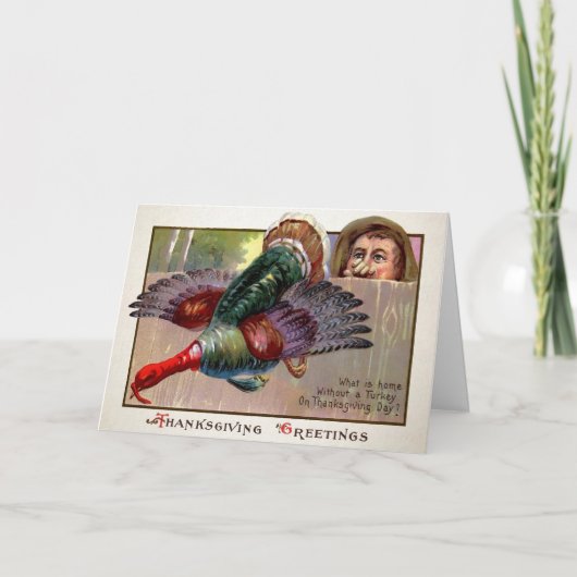 Vintage offene Erntedank-Karte Feiertagskarte (Vorderseite)