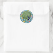 Vintage offene Lüfterfedern Peacock Runder Aufkleber (Tasche)