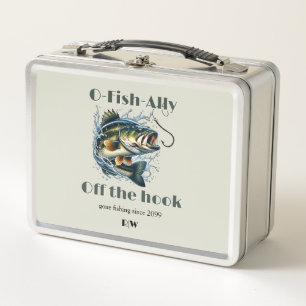 Vintage OFishAlly Im Ruhestand Großer Fisch Vom Ha Metall Brotdose