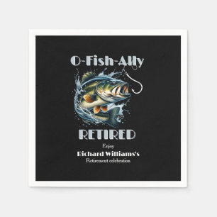 Vintage OFishAlly Ruheständler Großer Fisch Beißt  Serviette