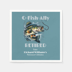 Vintage OFishAlly Ruheständler Großer Fisch Beißt  Serviette