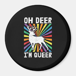 Vintage Oh Deer Ich bin Queer Pride LGBT Gay Lesbi Magnet