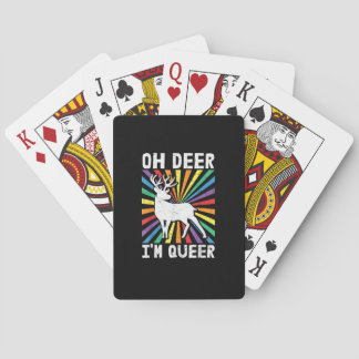 Vintage Oh Deer Ich bin Queer Pride LGBT Gay Lesbi Spielkarten