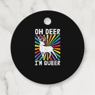 Vintage Oh Deer I'm Queer Pride LGBT Gay Lesbian  Geschenkanhänger