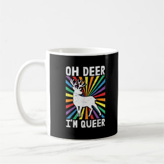 Vintage Oh Hirsch Ich bin Queer Pride LGBT Schwul Kaffeetasse