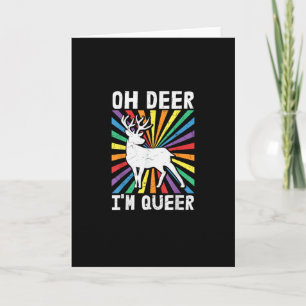Vintage Oh Hirsch Ich bin Queer Pride LGBT Schwul Karte