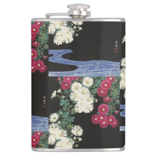 Vintage Ohara Koson Chrysanthemen-Kunst Flachmann