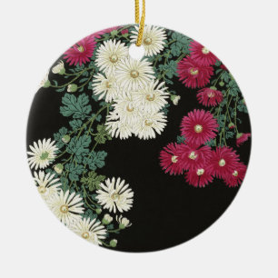Vintage-Ohara-Koson-Chrysanthemen-Kunst Keramik Ornament